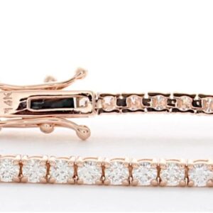 2mm Moissanite Tennis Bracelet,  18kt Rose gold plate